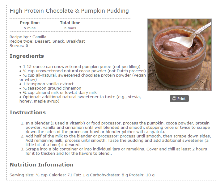 high protein chocolate pudding recipe